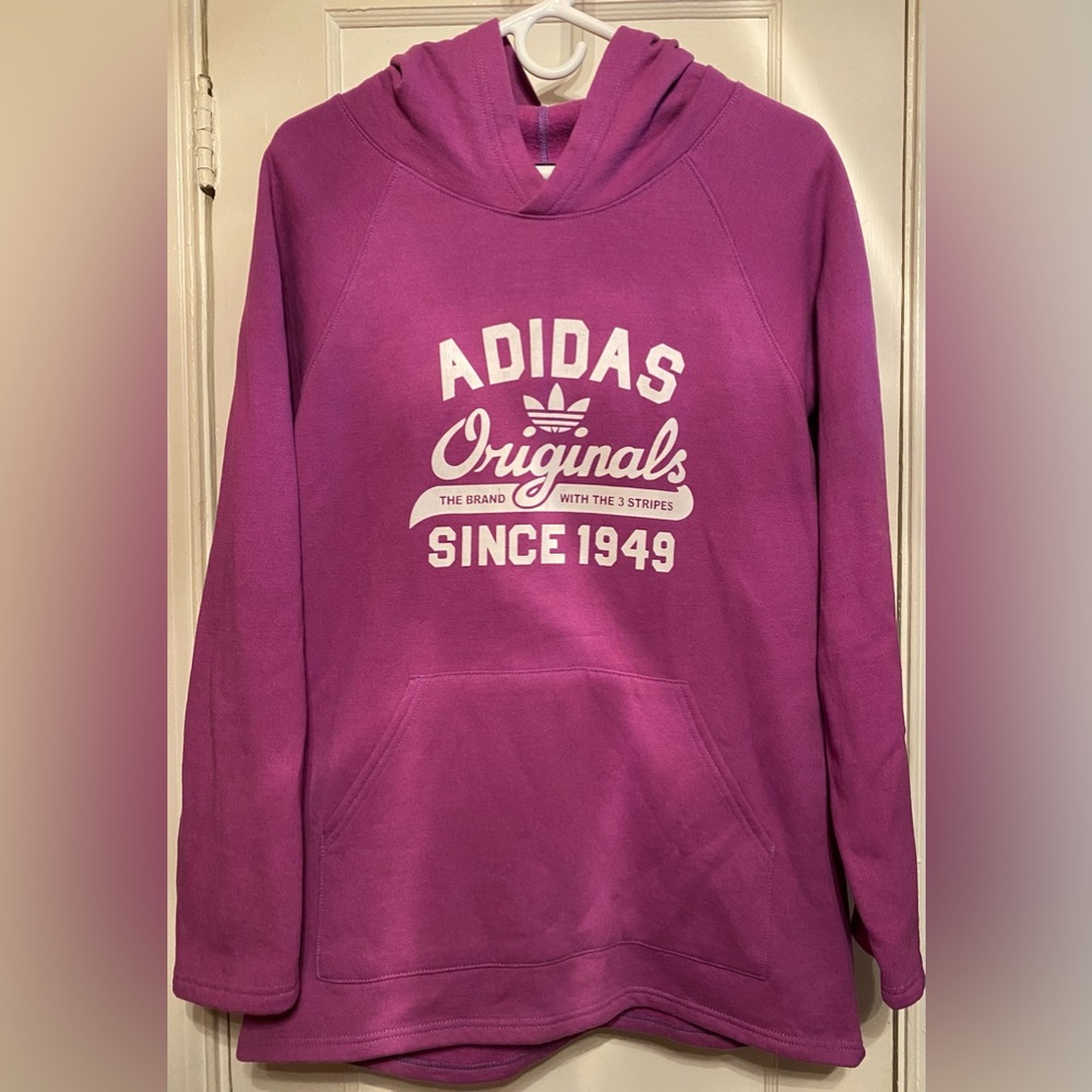 Women’s Adidas Originals Hoodie Sweatshirt in Magenta Size Medium